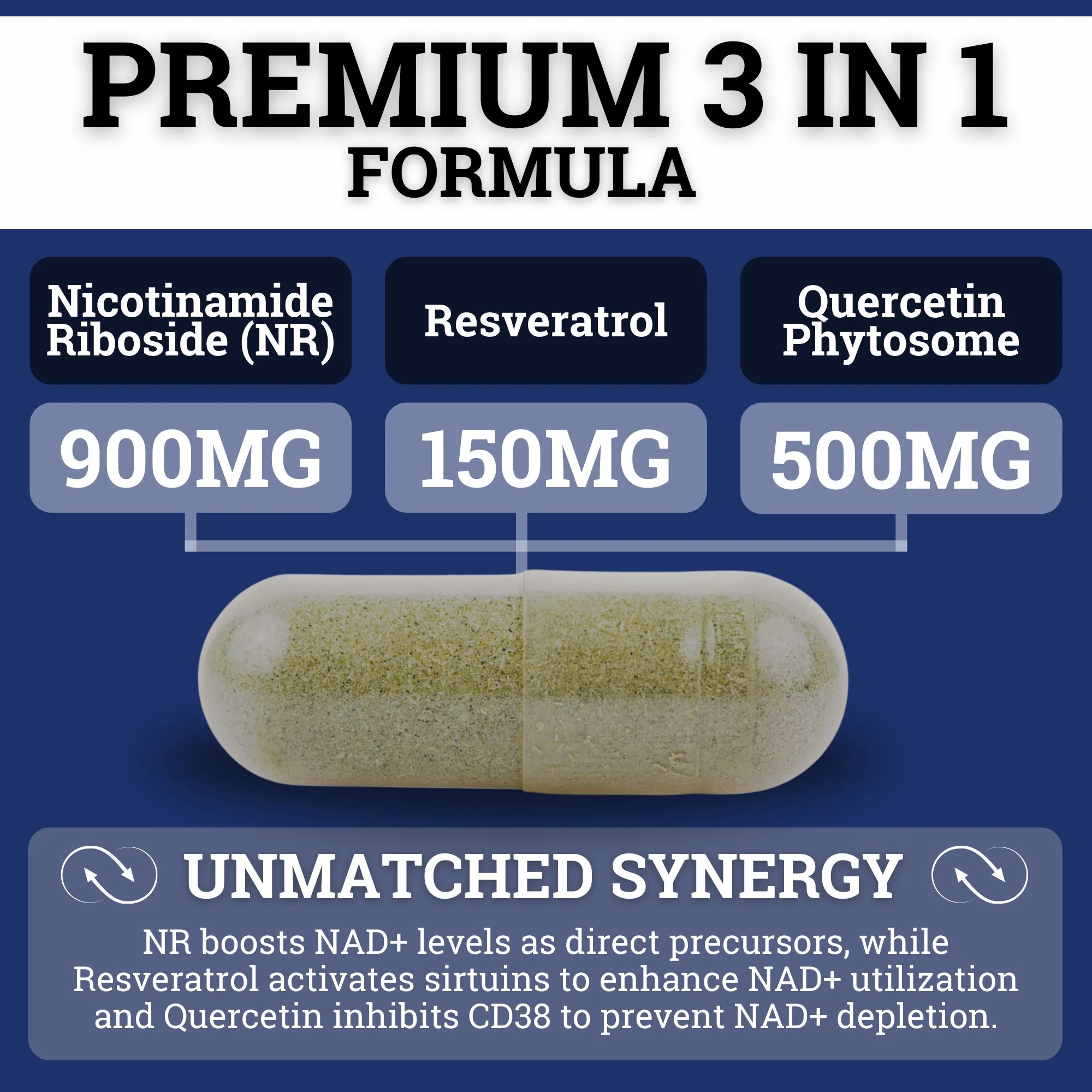 Nicotinamide Riboside (NR) 1550MG | With Quercetin & Resveratrol - Image 4